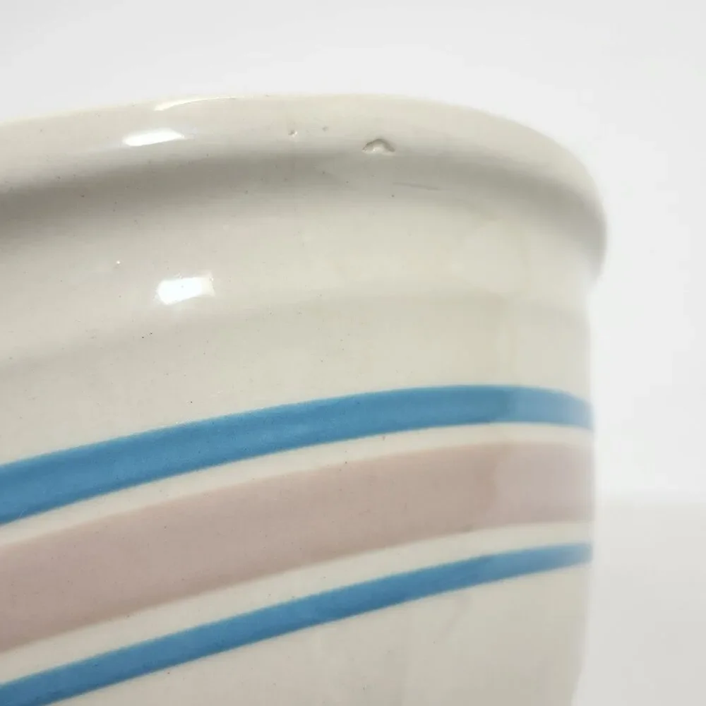 McCoy Oven Ware Pink Blue Nesting Mixing Bowls Set 8 & 10 Vintage Stoneware USA